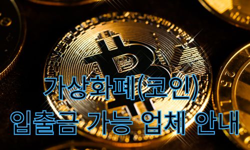 가상화폐(코인) 입출금 가능 업체 안내