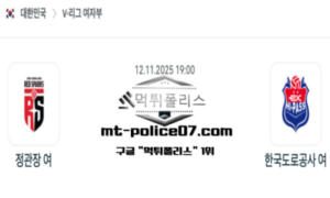 2025년 11월 12일 19:00 V-리그 프로배구 대전정관장 vs 한국도로공사 스포츠 픽