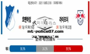 2025년 11월 8일 23:30 독일 분데스리가 호펜하임 vs 라이프치히 스포츠 픽 2025년 11월 8일 23:30 독일 분데스리가 호펜하임 vs 라이프치히 스포츠 픽