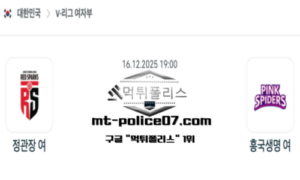 2025년 12월 16일 19:00 V-리그 프로배구 대전정관장 vs 흥국생명 스포츠 픽 2025년 12월 16일 19:00 V-리그 프로배구 대전정관장 vs 흥국생명 스포츠 픽