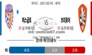 2026년 01월 16일 19:45 호주 A리그 퍼스 글로리 FC VS 브리즈번 로어 FC 2026년 01월 16일 19:45 호주 A리그 퍼스 글로리 FC VS 브리즈번 로어 FC