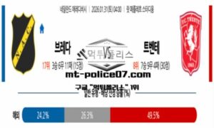 2026년 1월 31일 04:00 네덜란드 에레디비시 브레다 vs 트벤테 스포츠 픽 2026년 1월 31일 04:00 네덜란드 에레디비시 브레다 vs 트벤테 스포츠 픽