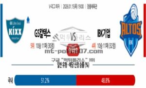 2026년 01월 15일 19:00 V-리그 프로배구 GS 칼텍스 VS IBK 기업은행