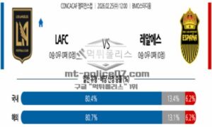 2026년 02월 25일 12:00 CONCACAF 챔피언스컵 LA FC VS 레알 에스파냐 2026년 02월 25일 12:00 CONCACAF 챔피언스컵 LA FC VS 레알 에스파냐