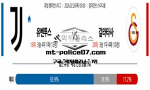 2026년 2월 26일 05:00 UEFA 챔피언스리그 유벤투스 vs 갈라타사라이 스포츠 픽 2026년 2월 26일 05:00 UEFA 챔피언스리그 유벤투스 vs 갈라타사라이 스포츠 픽