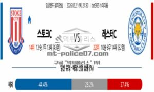 2026년 02월 21일 21:30 잉글랜드 챔피언쉽 스토크 시티 VS 레스터 시티 2026년 02월 21일 21:30 잉글랜드 챔피언쉽 스토크 시티 VS 레스터 시티