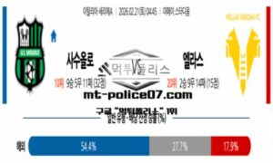 2026년 2월 21일 04:45 이탈리아 세리에A 사수올로 vs 엘라스 베로나 스포츠 픽 2026년 2월 21일 04:45 이탈리아 세리에A 사수올로 vs 엘라스 베로나 스포츠 픽