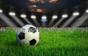 축구 모르는 숨겨진 규칙과 이야기 7가지