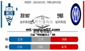 2026년 3월 4일 05:00 코파 이탈리아 코모1907 vs 인터밀란 스포츠 픽 2026년 3월 4일 05:00 코파 이탈리아 코모1907 vs 인터밀란 스포츠 픽
