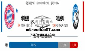 2026년 3월 19일 05:00 UEFA 챔피언스리그 바이에른뮌헨 vs 아탈란타 스포츠 픽