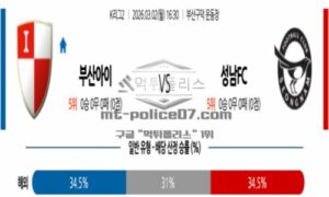 2026년 03월 02일 16:30 대한민국 K리그 2 부산 아이파크 VS 성남 FC