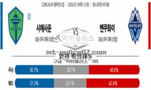 2026년 03월 19일 12:00 CONCACAF 챔피언스컵 시애틀 사운더스 FC VS 밴쿠버 화이트캡스 FC 2026년 03월 19일 12:00 CONCACAF 챔피언스컵 시애틀 사운더스 FC VS 밴쿠버 화이트캡스 FC