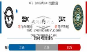 2026년 03월 28일 16:30 K리그 2 프로축구 성남 FC VS 김포 FC
