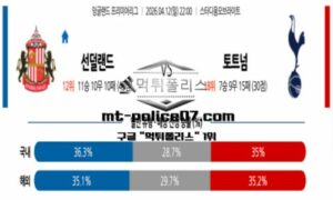 2026년 4월 12일 22:00 잉글랜드 프리미어리그 선덜랜드 vs 토트넘 스포츠 픽 2026년 4월 12일 22:00 잉글랜드 프리미어리그 선덜랜드 vs 토트넘 스포츠 픽
