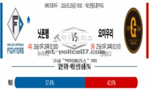 2026년 05월 29일 18:00 NPB 일본야구 닛폰햄 VS 요미우리