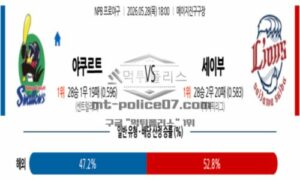 2026년 05월 28일 18:00 NPB 일본야구 야쿠르트 VS 세이부 2026년 05월 28일 18:00 NPB 일본야구 야쿠르트 VS 세이부