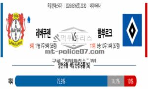 2026년 05월 16일 22:30 독일 분데스리가 레버쿠젠 VS 함부르크