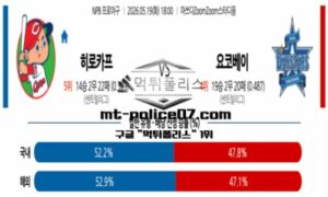 2026년 5월 19일 18:00 NPB 일본야구 히로시마 vs 요코하마 스포츠 픽