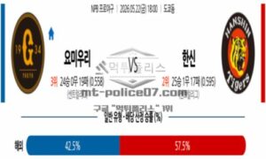 2026년 05월 22일 18:00 NPB 일본야구 요미우리 VS 한신