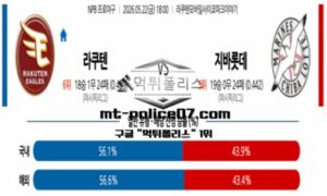 2026년 5월 22일 18:00 NPB 일본야구 라쿠텐 vs 지바롯데 스포츠 픽