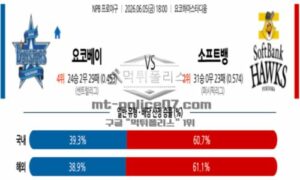 2026년 06월 05일 18:00 NPB 일본야구 요코하마 VS 소프트뱅크 2026년 06월 05일 18:00 NPB 일본야구 요코하마 VS 소프트뱅크