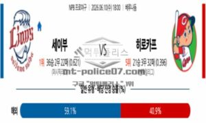 2026년 06월 10일 18:00 NPB 일본야구 세이부 VS 히로시마 2026년 06월 10일 18:00 NPB 일본야구 세이부 VS 히로시마