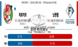 2026년 06월 16일 18:00 NPB 일본야구 히로시마 VS 닛폰햄