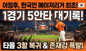 이정후, 한국인 메이저리그 최초 1경기 5안타 대기록! 타율 3할 복귀하며 존재감 폭발