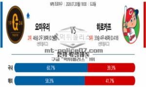 2026년 07월 20일 18:00 NPB 일본야구 요미우리 VS 히로시마