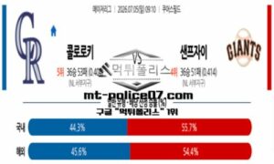 2026년 7월 5일 09:10 MLB 메이저리그 콜로라도 vs 샌프란시스코 스포츠 픽 2026년 7월 5일 09:10 MLB 메이저리그 콜로라도 vs 샌프란시스코 스포츠 픽
