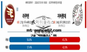 2026년 7월 1일 18:00 NPB 일본야구 라쿠텐 vs 지바롯데 스포츠 픽