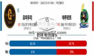 2026년 07월 01일 18:00 NPB 일본야구 요미우리 VS 야쿠르트