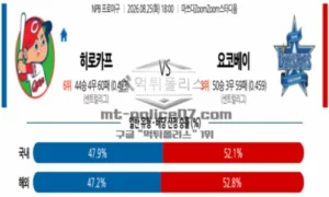 2026년 08월 25일 18:00 NPB 일본야구 히로시마 VS 요코하마