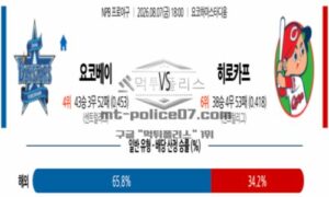 2026년 08월 07일 18:00 NPB 일본야구 요코하마 VS 히로시마