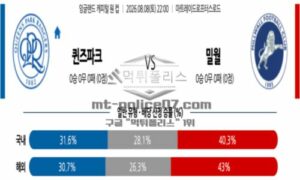 2026년 08월 08일 22:00 잉글랜드 EFL컵 QPR VS 밀월 2026년 08월 08일 22:00 잉글랜드 EFL컵 QPR VS 밀월