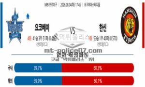 2026년 08월 04일 17:45 NPB 일본야구 요코하마 VS 한신
