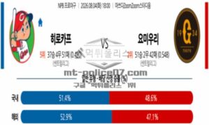 2026년 08월 04일 18:00 NPB 일본야구 히로시마 VS 요미우리