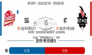 2026년 08월 23일 19:00 KBO 프로야구 SSG VS KT
